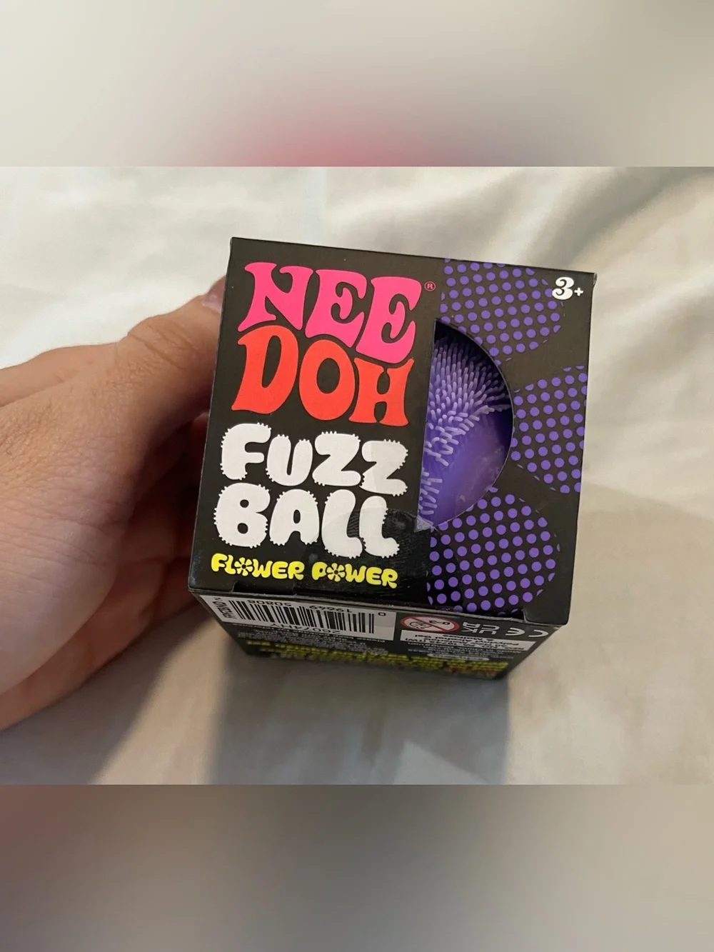 Needoh Purple Fuzz Ball - Flower Power Sensory Squishy Fidget Toy